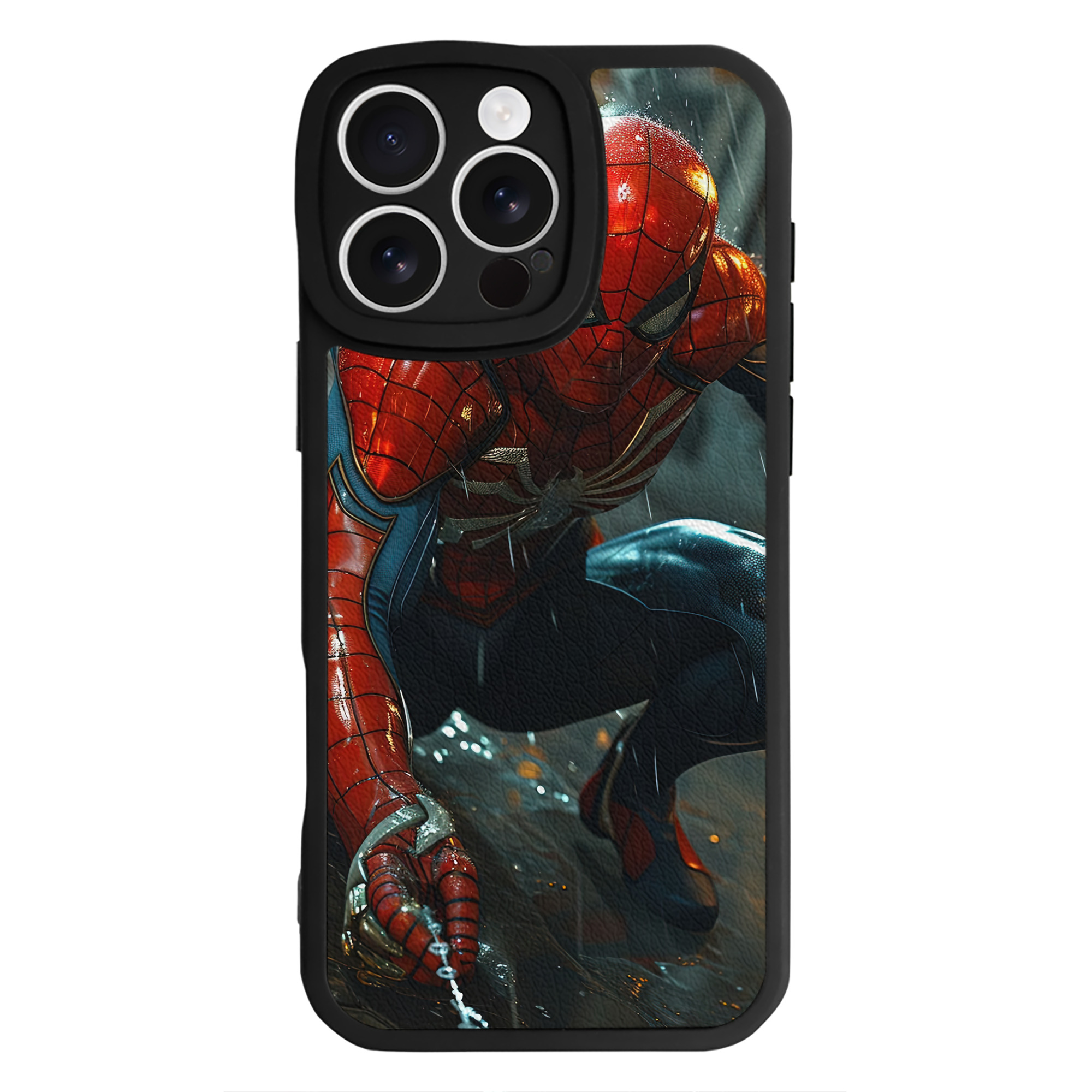 Spider Man スパイダーマン 【iPhone 16シリーズ対応】シリコンスマホケース（レザー調） 材質：シリコン
